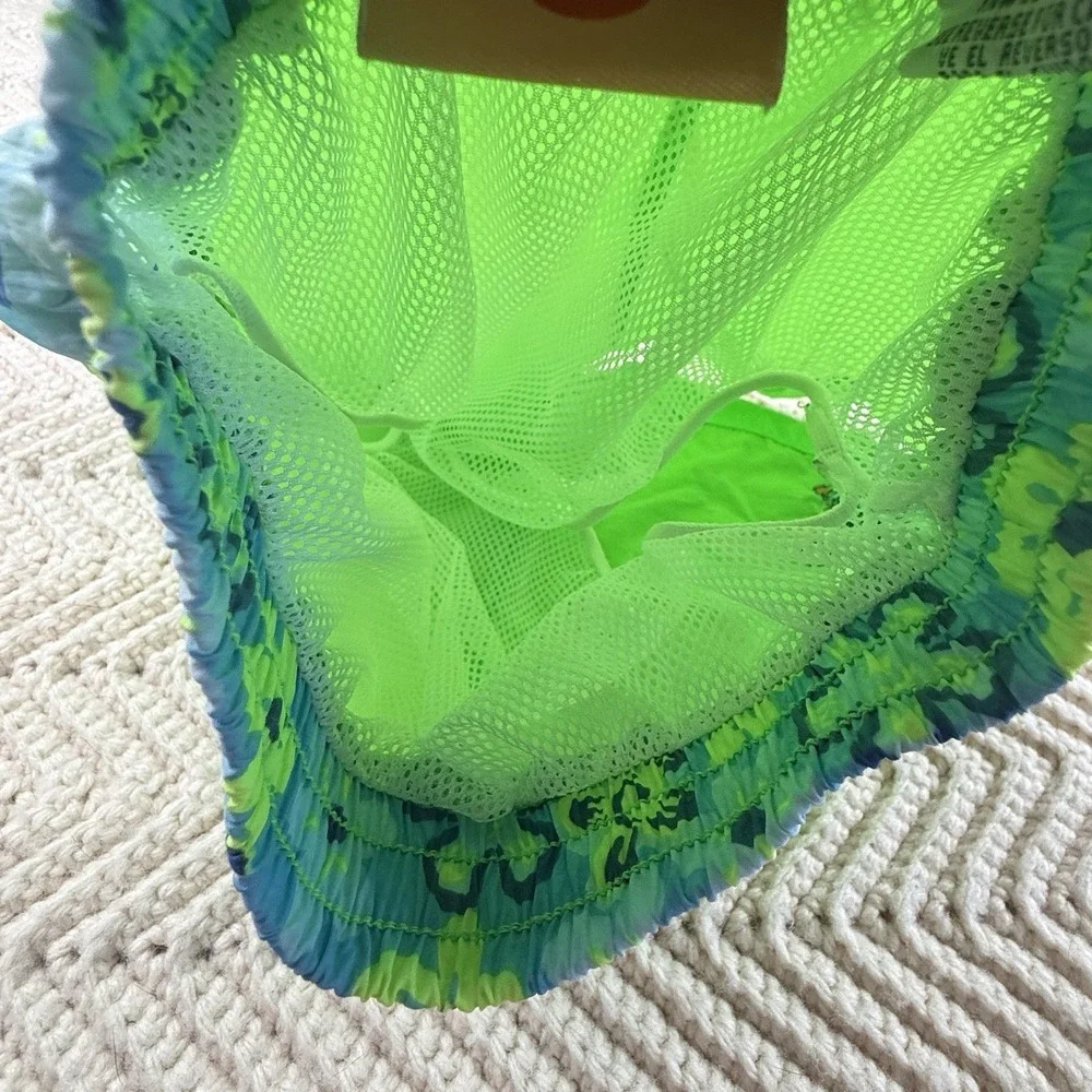 Disney Mickey Mouse Swim Trunks Size 12 Month Neon Green Vintage 90s‎ Retro